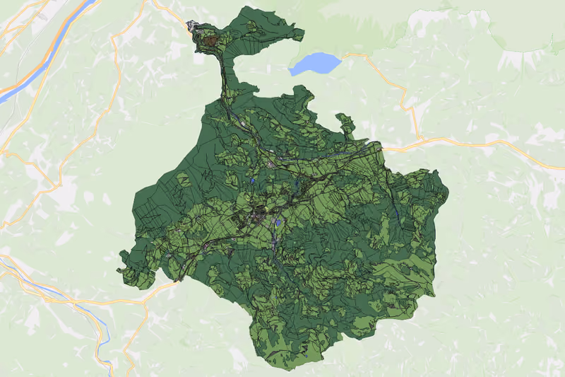 Kartenvorschau des Bodenverbrauchs der KG Söll