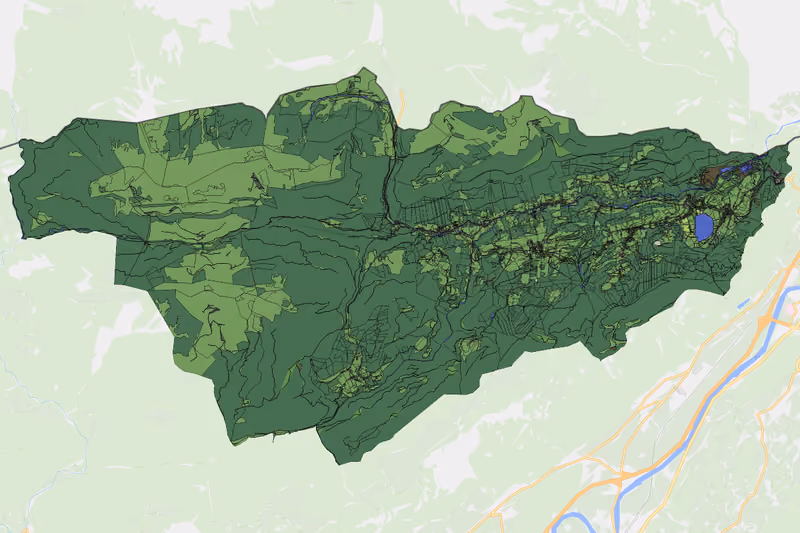 Kartenvorschau des Bodenverbrauchs der KG Thiersee