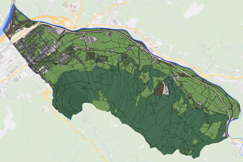 Kartenvorschau des Bodenverbrauchs der KG Wörgl-Kufstein