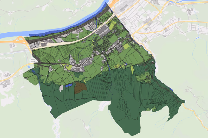 Kartenvorschau des Bodenverbrauchs der KG Wörgl-Rattenberg