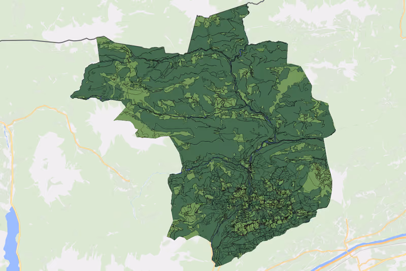 Kartenvorschau des Bodenverbrauchs der KG Brandenberg