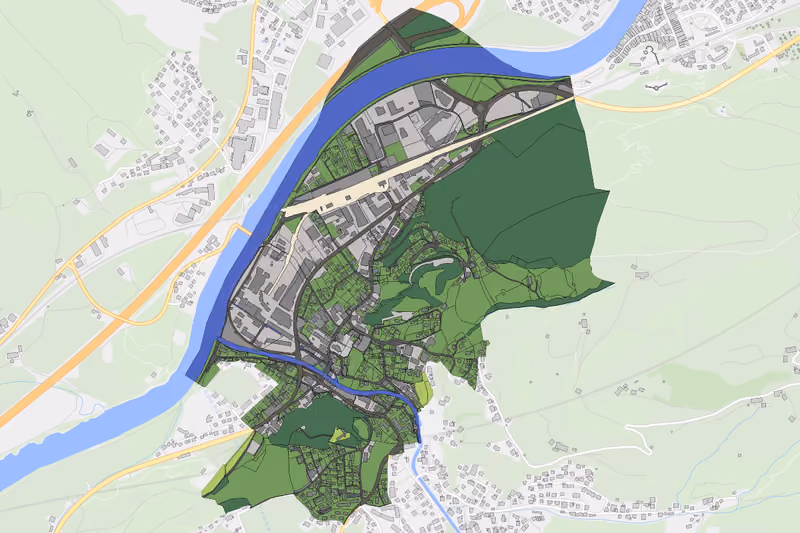Kartenvorschau des Bodenverbrauchs der KG Brixlegg