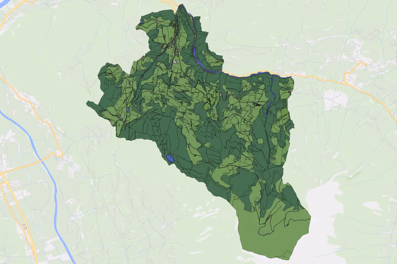 Kartenvorschau des Bodenverbrauchs der KG Hygna