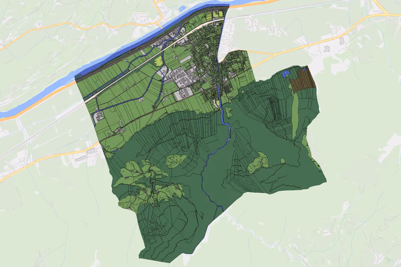 Kartenvorschau des Bodenverbrauchs der KG Kundl