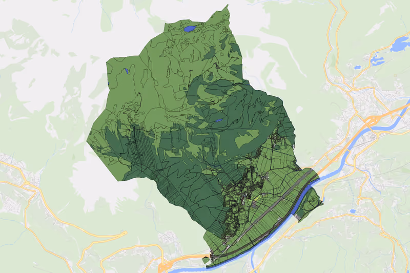 Kartenvorschau des Bodenverbrauchs der KG Münster