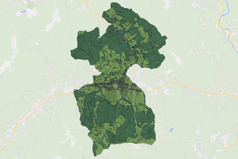 Kartenvorschau des Bodenverbrauchs der KG Niederau