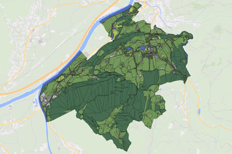 Kartenvorschau des Bodenverbrauchs der KG Reith