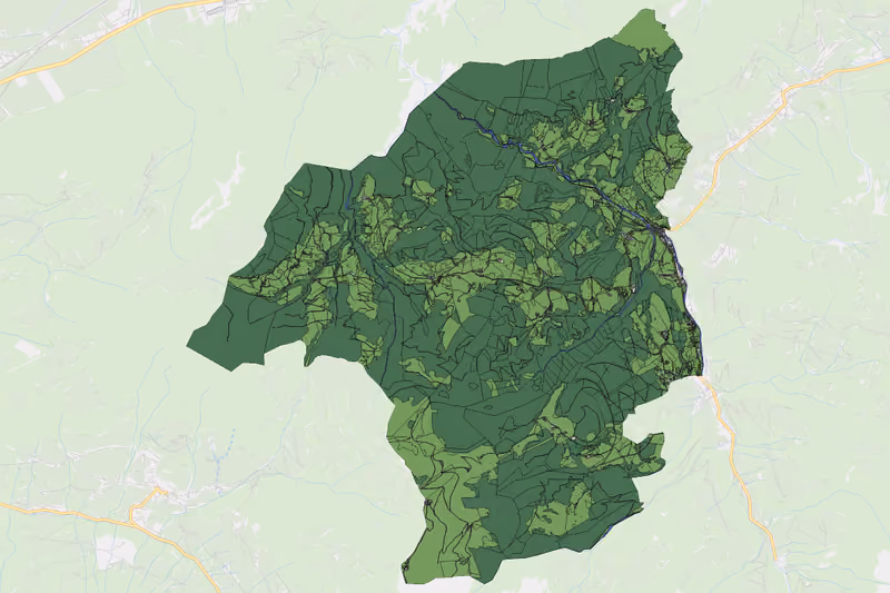 Kartenvorschau des Bodenverbrauchs der KG Thierbach