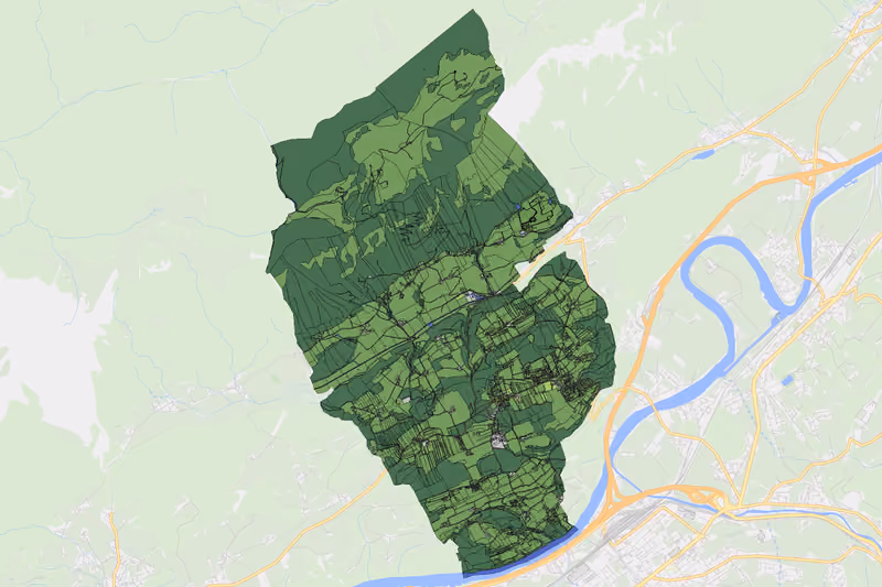 Kartenvorschau des Bodenverbrauchs der KG Unterangerberg