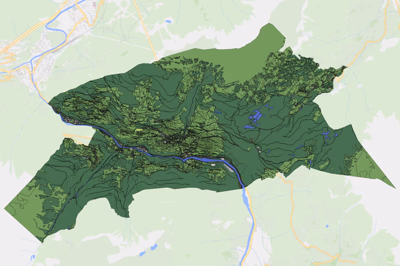 Kartenvorschau des Bodenverbrauchs der KG Fließ