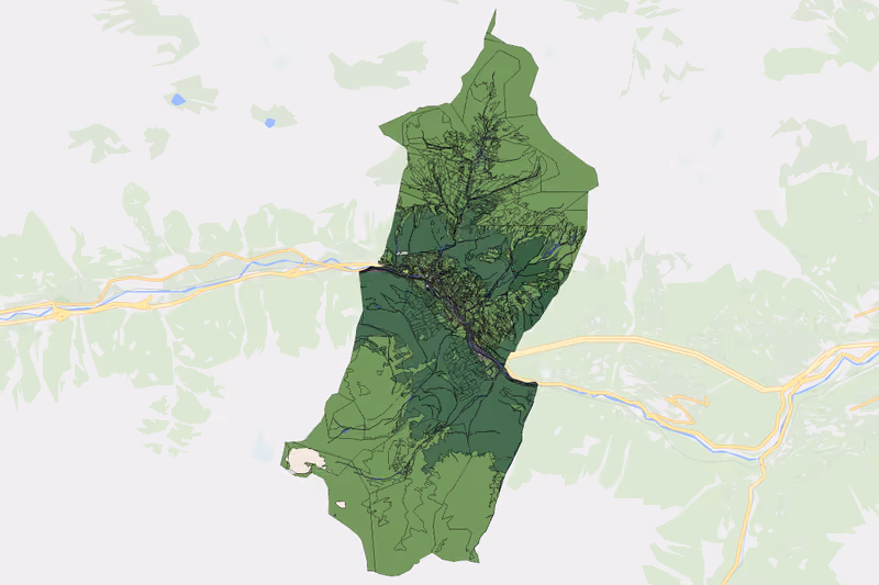 Kartenvorschau des Bodenverbrauchs der KG Flirsch