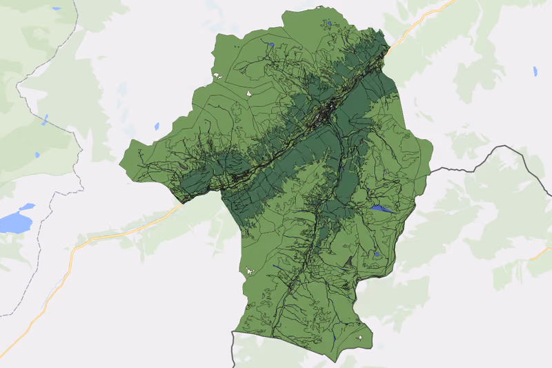 Kartenvorschau des Bodenverbrauchs der KG Ischgl