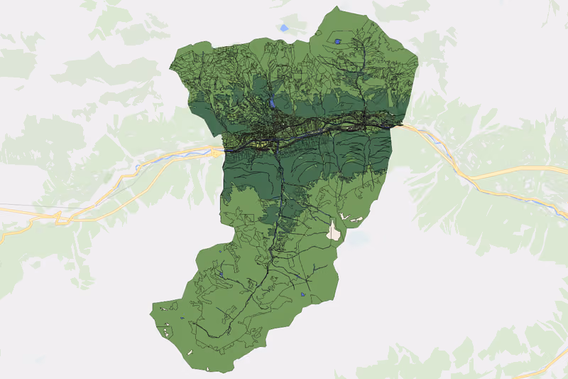 Kartenvorschau des Bodenverbrauchs der KG Pettneu
