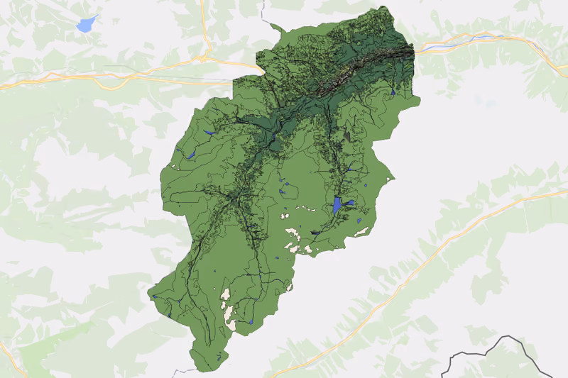 Kartenvorschau des Bodenverbrauchs der KG St. Anton am Arlberg