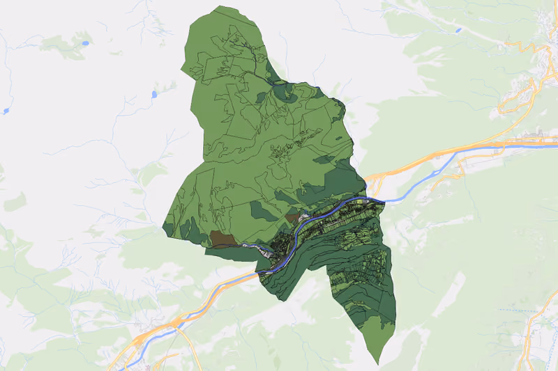 Kartenvorschau des Bodenverbrauchs der KG Schönwies