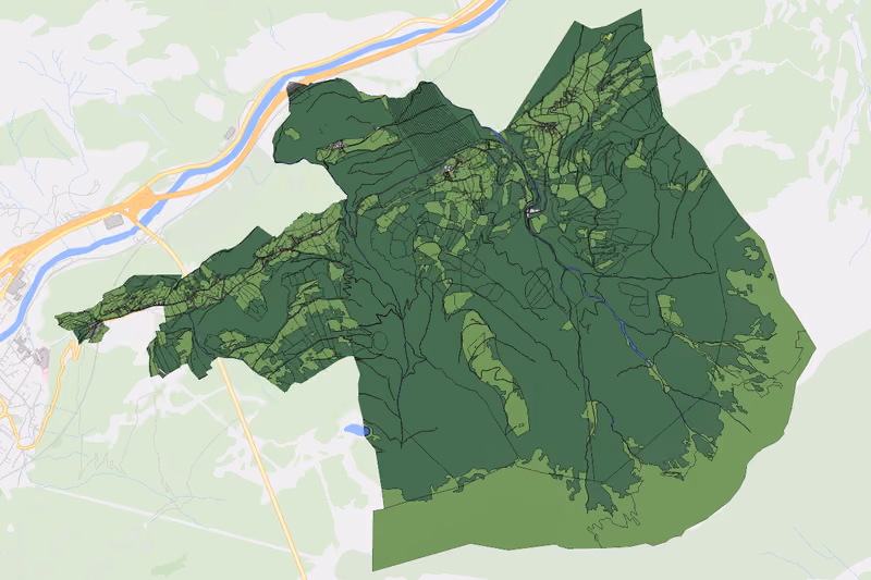 Kartenvorschau des Bodenverbrauchs der KG Zamserberg
