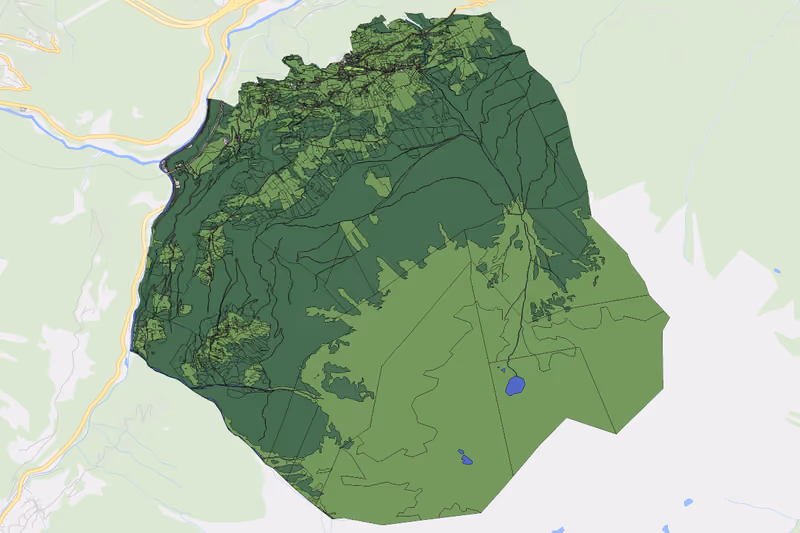 Kartenvorschau des Bodenverbrauchs der KG Tobadill