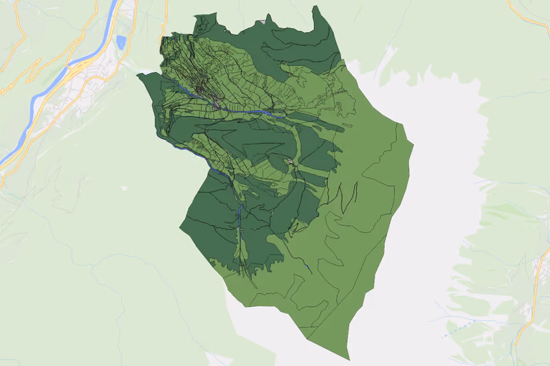 Kartenvorschau des Bodenverbrauchs der KG Fendels