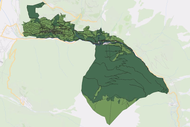 Kartenvorschau des Bodenverbrauchs der KG Kauns