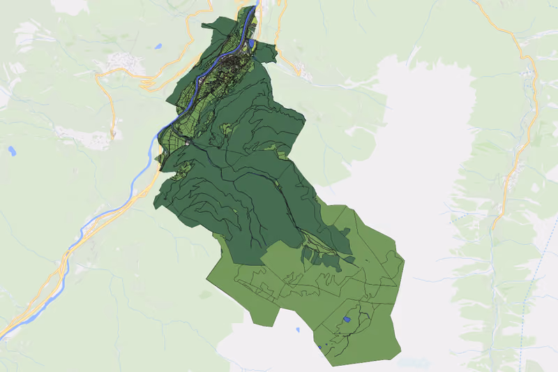 Kartenvorschau des Bodenverbrauchs der KG Ried im Oberinntal