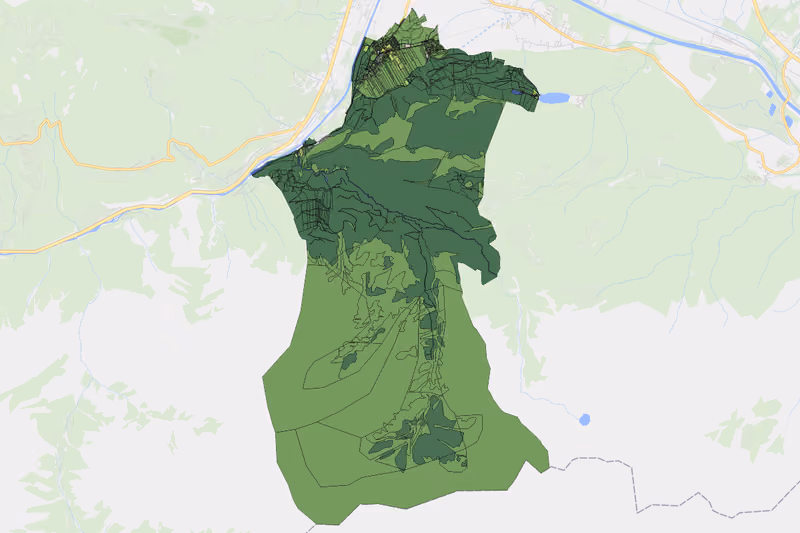 Kartenvorschau des Bodenverbrauchs der KG Amlach