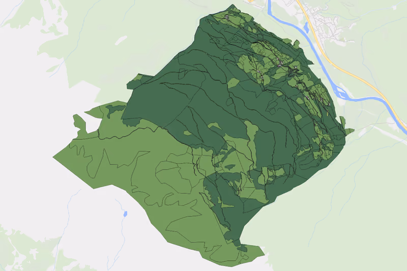 Kartenvorschau des Bodenverbrauchs der KG Glanz