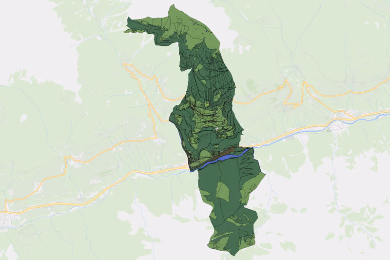Kartenvorschau des Bodenverbrauchs der KG Kosten