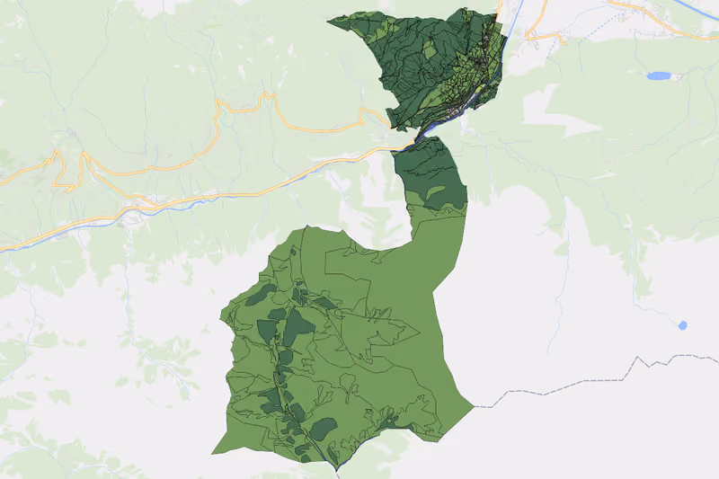 Kartenvorschau des Bodenverbrauchs der KG Leisach
