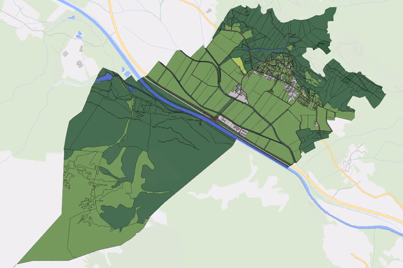 Kartenvorschau des Bodenverbrauchs der KG Nikolsdorf
