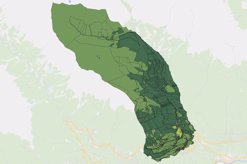 Kartenvorschau des Bodenverbrauchs der KG Oberassling