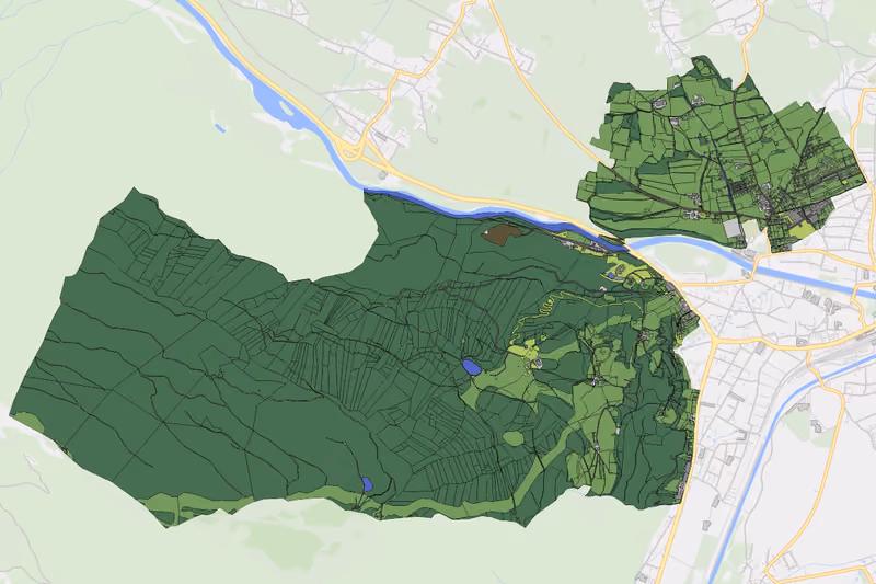 Kartenvorschau des Bodenverbrauchs der KG Patriasdorf