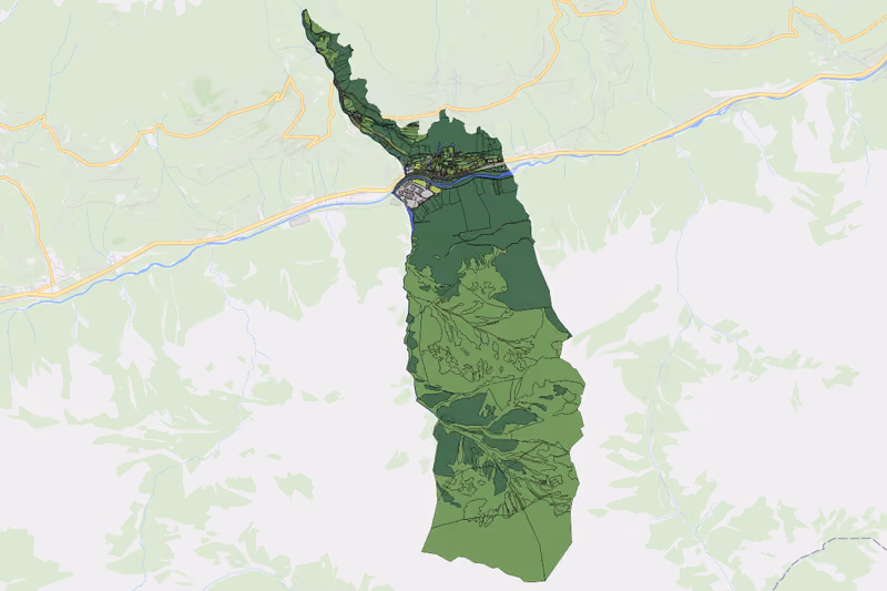 Kartenvorschau des Bodenverbrauchs der KG Thal