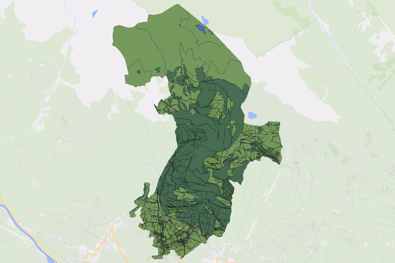 Kartenvorschau des Bodenverbrauchs der KG Thurn