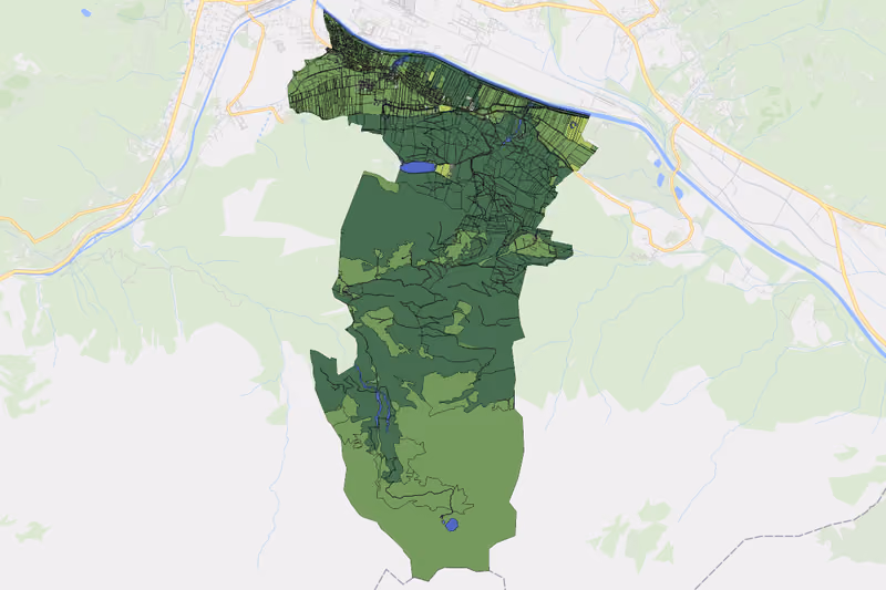 Kartenvorschau des Bodenverbrauchs der KG Tristach