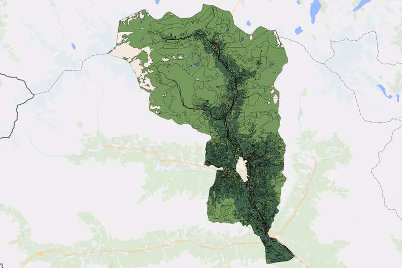 Kartenvorschau des Bodenverbrauchs der KG Matrei in Osttirol Land