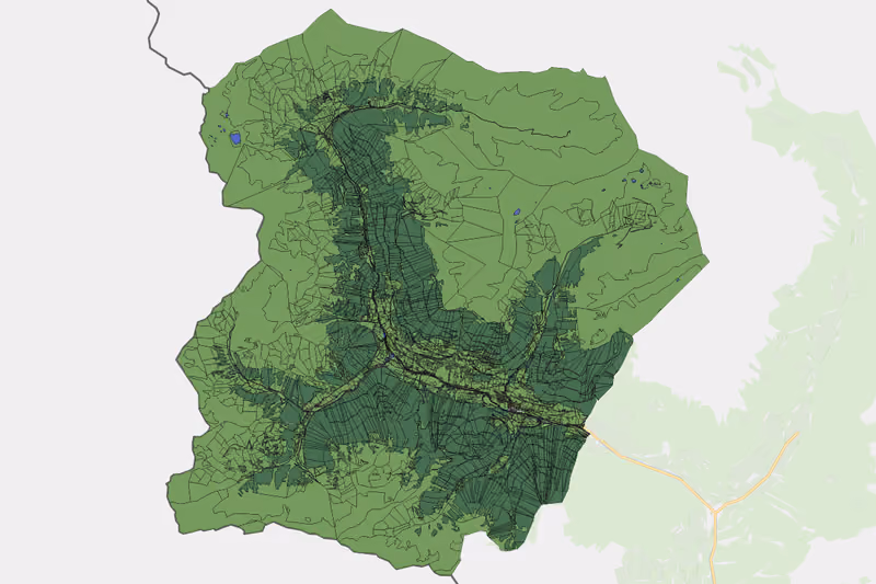 Kartenvorschau des Bodenverbrauchs der KG Innervillgraten