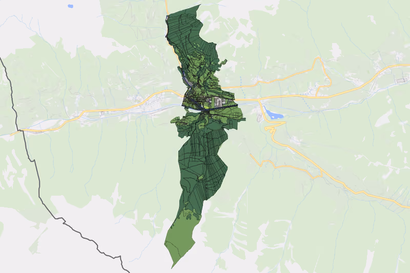 Kartenvorschau des Bodenverbrauchs der KG Panzendorf