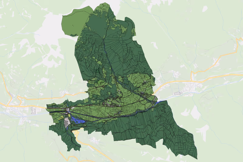 Kartenvorschau des Bodenverbrauchs der KG Strassen
