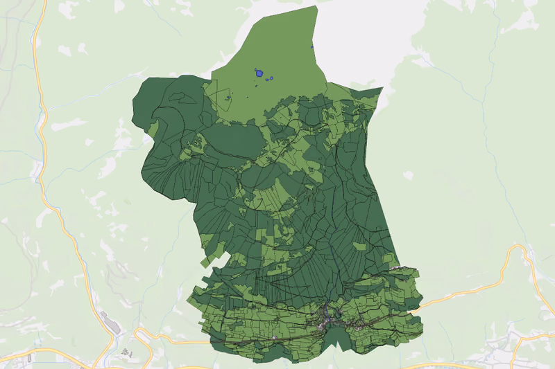 Kartenvorschau des Bodenverbrauchs der KG Tessenberg