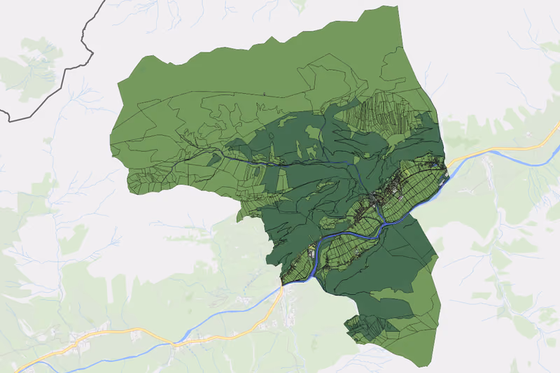 Kartenvorschau des Bodenverbrauchs der KG Elbigenalp