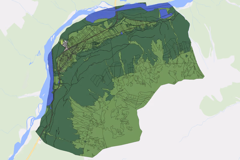 Kartenvorschau des Bodenverbrauchs der KG Forchach