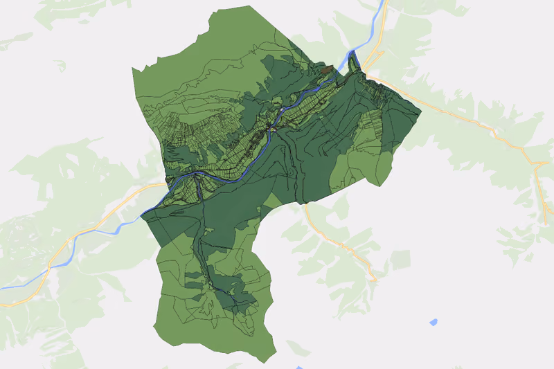 Kartenvorschau des Bodenverbrauchs der KG Häselgehr