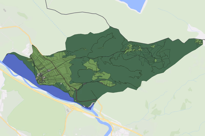 Kartenvorschau des Bodenverbrauchs der KG Oberpinswang