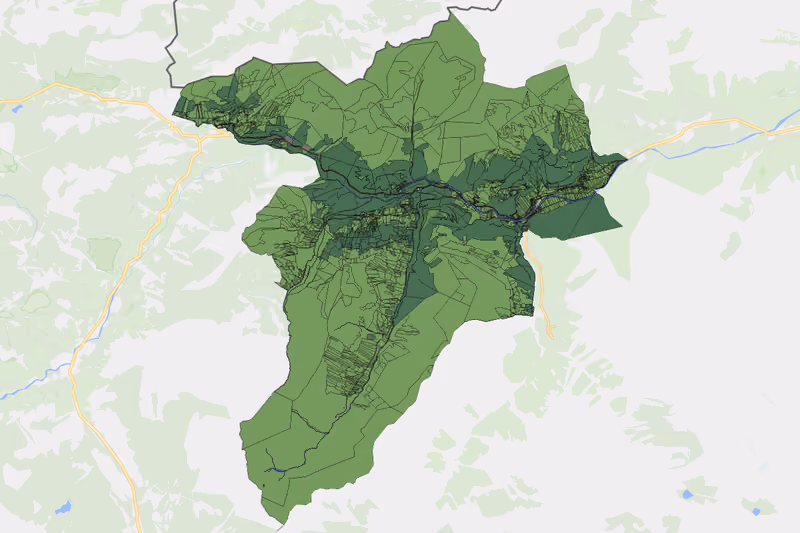 Kartenvorschau des Bodenverbrauchs der KG Steeg