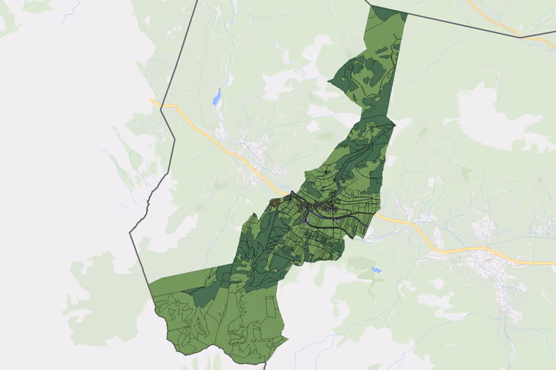 Kartenvorschau des Bodenverbrauchs der KG Zöblen