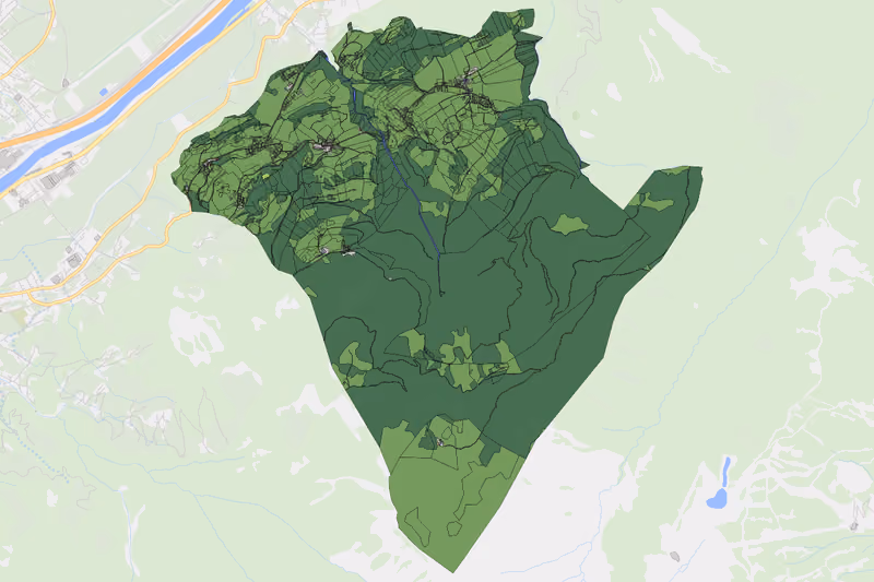 Kartenvorschau des Bodenverbrauchs der KG Gallzein