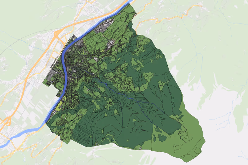 Kartenvorschau des Bodenverbrauchs der KG Schwaz