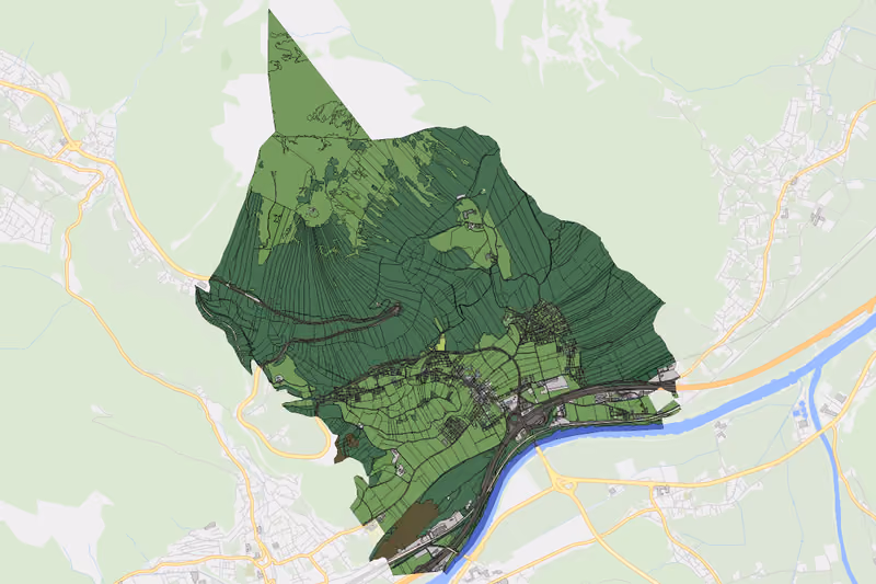 Kartenvorschau des Bodenverbrauchs der KG Wiesing