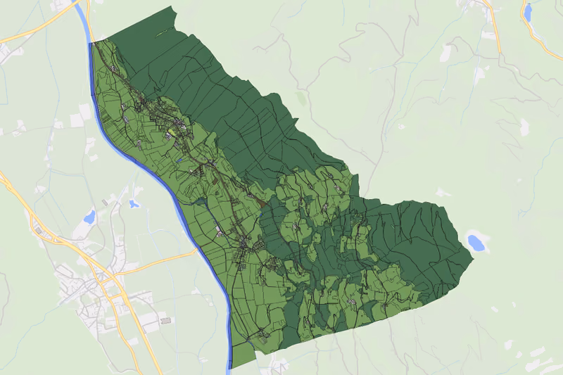 Kartenvorschau des Bodenverbrauchs der KG Bruck am Ziller
