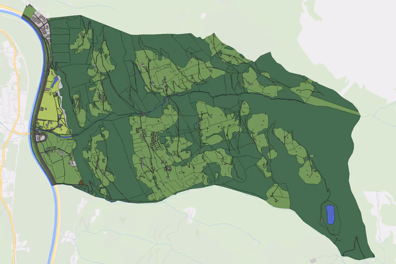 Kartenvorschau des Bodenverbrauchs der KG Distelberg